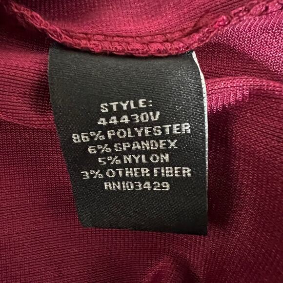 Intro Woman Plus Velvet Popover Tunic Top 2X Burgundy Metallic Long Sleeve - Picture 8 of 10